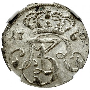August III Sas, Trojak 1760 Gdańsk - NGC AU58
