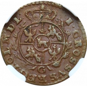 Stanisław August Poniatowski, Grosz 1768 G - NGC AU55 BN