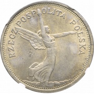 II Rzeczpospolita, 5 złotych 1928 Nike - NGC MS63