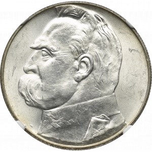 II Rzeczpospolita, 10 złotych 1939 Piłsudski - NGC MS63+