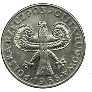 PRL, próba 10 złotych 1966 b.z. mała kolumna, nikiel