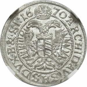 Śląsk, 3 Krajcary 1670 SHS Wrocław - NGC MS66