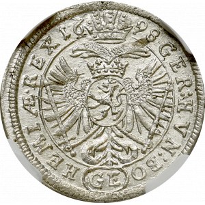 Austria, Leopold I, 3 Krajcary 1698 Praga - NGC MS66