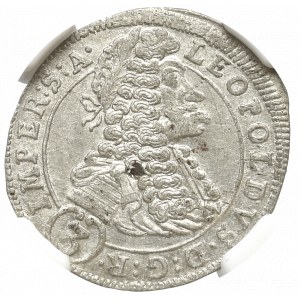 Austria, Leopold I, 3 Krajcary 1698 Praga - NGC AU55