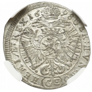 Austria, Leopold I, 3 Krajcary 1698 Praga - NGC AU55