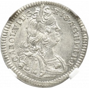 Austria, Karol VI, 3 Krajcary 1726 Hall - NGC AU58