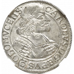 Austria, Karol II von Lichtenstein, 3 Krajcary 1670 Ołomuniec - NGC MS64
