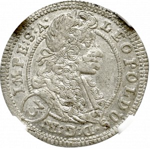 Austria, Leopold I, 3 Krajcary 1704 Praga - NGC AU55