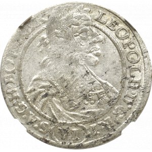 Śląsk, 6 Krajcarów 1665 S-H Wrocław - NGC AU53