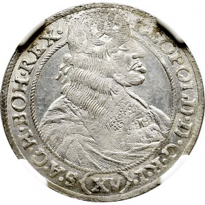 Śląsk, 15 Krajcarów 1664 SHS Wrocław - NGC MS62