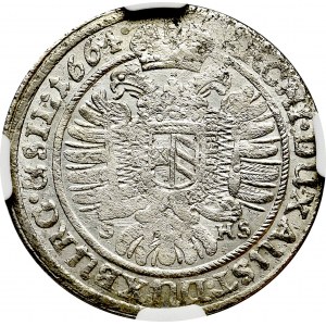 Śląsk, 15 Krajcarów 1664 SHS Wrocław - NGC MS62