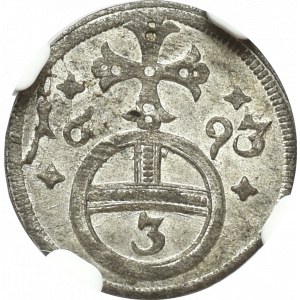 Śląsk, 1 gröschel = 1/3 krajcara 1693 Wrocław - NGC MS63