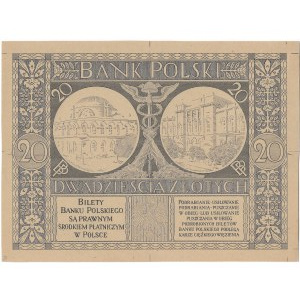 makieta - czarnodruk 20 złotych 1926
