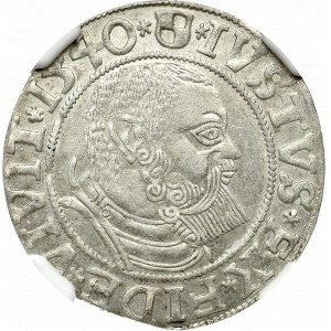 Prusy Książęce, Grosz 1540 Królewiec - NGC AU55