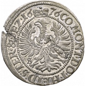 Śląsk, księstwo oleśnickie , 3 krajcary 1676/S-P, Oleśnica