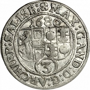 Austria, 3 kreuzer 1680 Salzburg