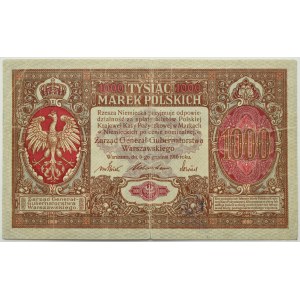 Generalgouvernement, 1000 Mark 1916, General, Serie A, PMG 25