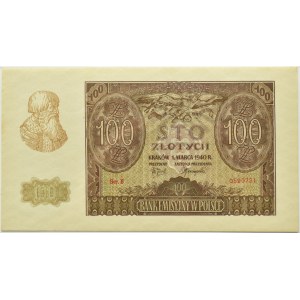 General Government, 100 zlatých 1940, série B, originál, PMG 64 - velmi vzácné!