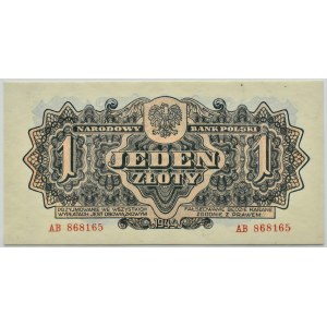 Polska Ludowa, seria lubelska, 1 złoty 1944, seria AB, ….-owym, PMG 64