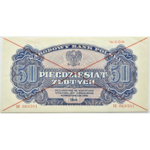 Polska Ludowa, seria lubelska, 50 złotych 1944, seria EE WZÓR, …-owe, PMG 55 EPQ