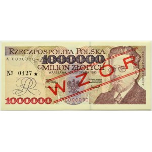 III RP, Wł. Reymont, 1000000 złotych 1993, seria A, WZÓR No. 0127*, UNC