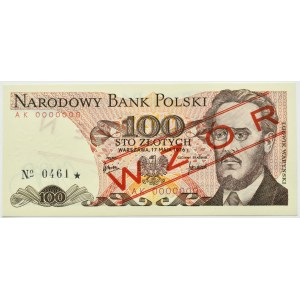 PRL, L. Waryński, 100 złotych 1976, seria AK, WZÓR No 0461*, UNC