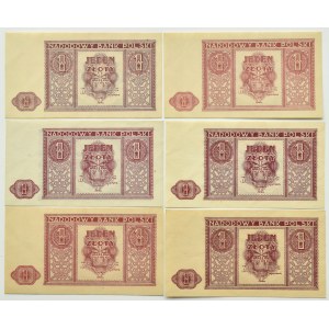 RP, šarže 1 zlato 1946, Varšava, různé barevné varianty