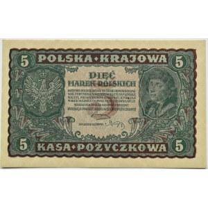 II RP, 5 Mark 1919, II Serie E, Warschau