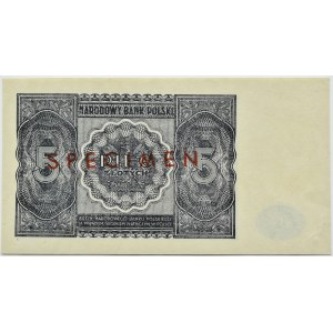 RP, 5 Zloty 1946, Warschau, SPECIMEN