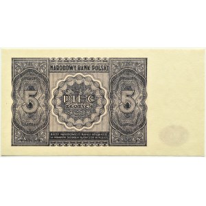 RP, 5 złotych 1946, fioletowa odmiana, UNC