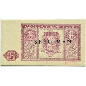 RP, 1 Zloty 1946, schwarzer SPECIMEN-Aufdruck, UNC