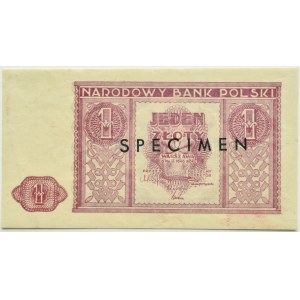 RP, 1 złoty 1946, czarny nadruk SPECIMEN, UNC