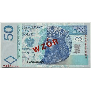 III RP, Kazimierz Wielki, 50 złotych 1994 seria AA, WZÓR nr 050*, UNC