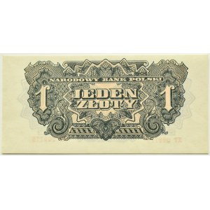 Polska Ludowa, seria lubelska, 1 złoty 1944, seria XT, …-owym, Piękne