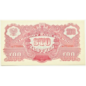 Volksrepublik Polen, Serie Lublin, 100 Zloty 1944, Ax-Serie 778093, -owe