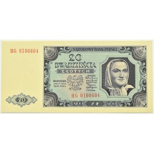 RP, 20 złotych 1948, seria HG, UNC