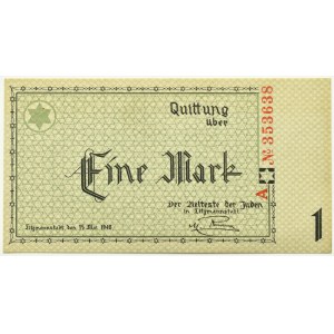 Ghetto Lodz, 1 mark 1940, series A and 6 figures, UNC