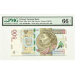III RP, Jan III Sobieski, 500 Zloty 2016, AD-Serie, PMG 66 EPQ