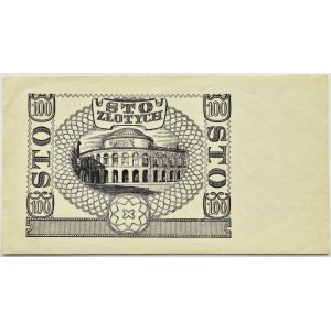 General Government, 100 zloty 1940, black-printed reverse, watermarked