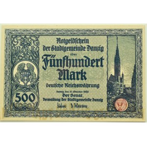 Freie Stadt Danzig, 500 Mark 1922, PMG 64