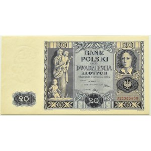 II RP, 20 Zloty 1936, Serie AJ, PMG 66 EPQ