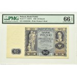 II RP, 20 Zloty 1936, Serie AJ, PMG 66 EPQ