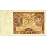 II RP, 100 złotych 1934, seria BN., dodatkowy znak wodny +X+, PMG 66 EPQ
