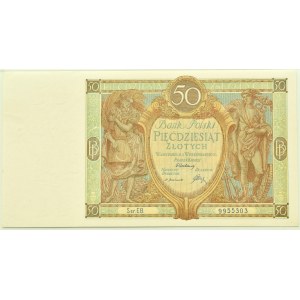 II RP, 50 Zloty 1929, EB. Serie, PMG 66 EPQ