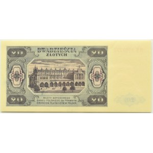 RP, 20 złotych 1948, seria HM9803… PAPIER PLASTYFIKOWANY JASNY, PMG 67 EPQ