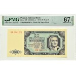 RP, 20 złotych 1948, seria HM9803… PAPIER PLASTYFIKOWANY JASNY, PMG 67 EPQ