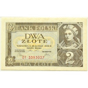 II RP, 2 zloty 1936, DT series, PMG 66 EPQ