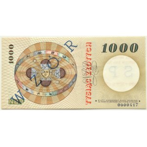 People's Republic of Poland, M. Copernicus, 1000 zloty 1965, G series, SPECIMEN/DESIGN - RARE, PMG 66 EPQ