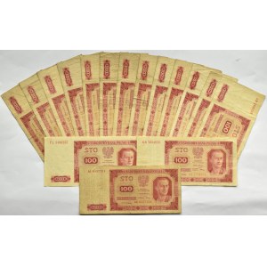 RP, lot 100 złotych 1948, seria AG-GS, różne serie
