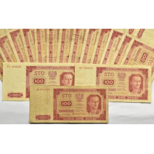 RP, lot 100 złotych 1948, seria AG-GS, różne serie